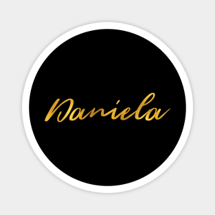 Daniela Name Hand Lettering in Faux Gold Letters Magnet